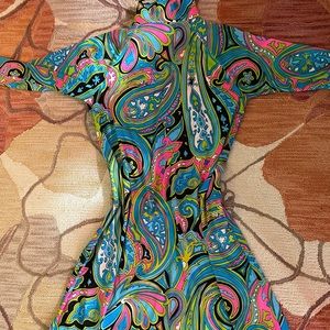 70s turtle neck long sleeve dress